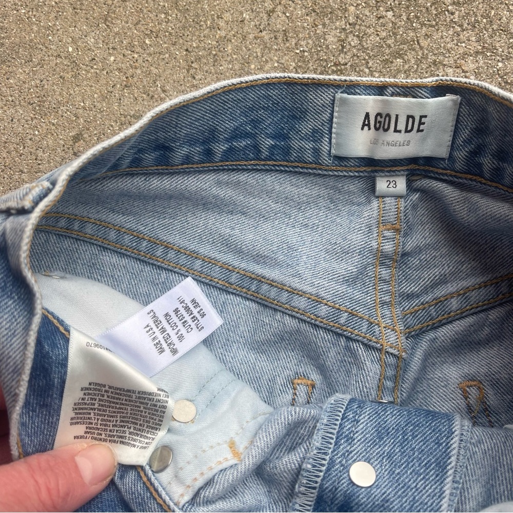 Agolde High Rise Distressed Jeans Size 23 - Picture 5 of 8